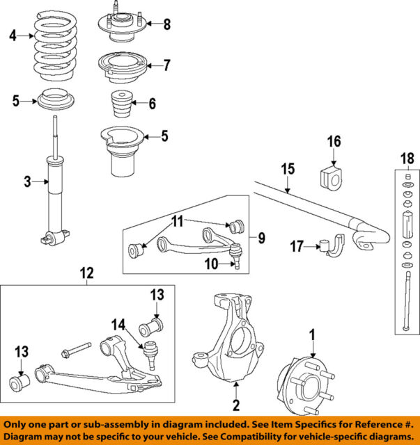 genuine gm upper control arm 23125968 ebay Steering Components Diagram gm oem front upper control arm 23125968