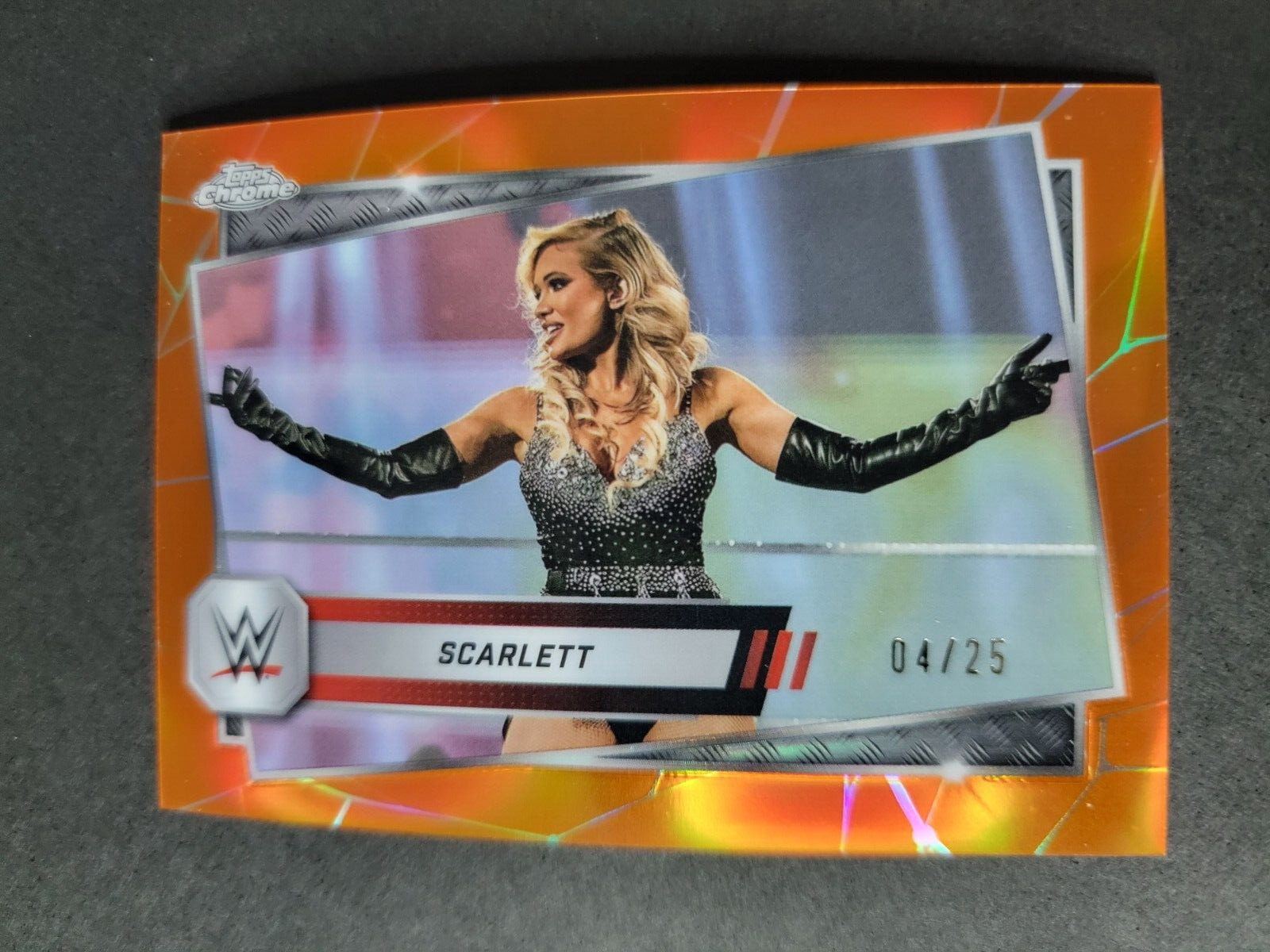 Scarlett 2025 WWE Topps Chrome Orange Refractor /25