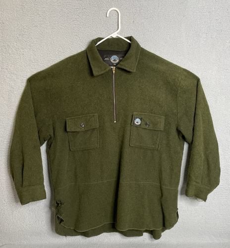 Vintage Swanndri 1/4 Zip Jacket Wool Bush Shirt Mens 2XL Green