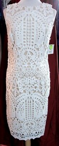 Liz-Claiborne-10-Dress-Ivory-Embroidered-LACE-over-Nude-NWT-Day-to-Night