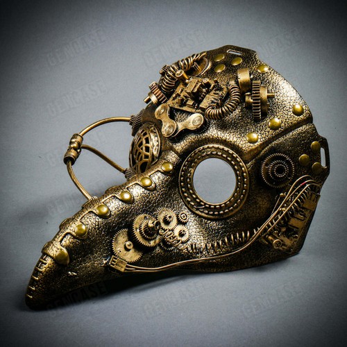 Steampunk Plague Doctor Short Nose Venetian Mysterious Masquerade Halloween Mask - Picture 2 of 10