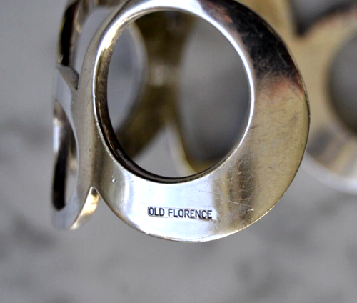 Vtg. Old Florence modernist sterling cuff bracelet - Picture 8 of 9
