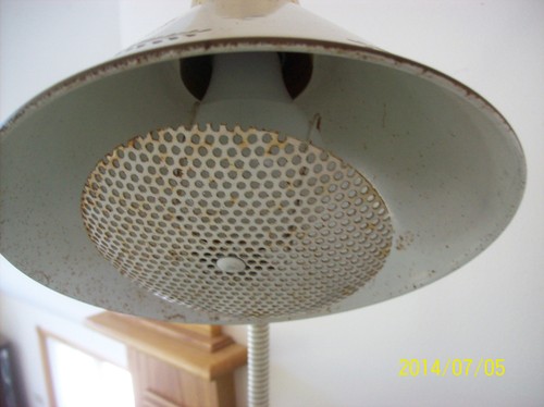 Tole Vintage Gooseneck Art Deco Screen White Metal Desk Lamp Adjustable - Picture 6 of 11