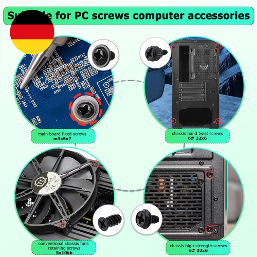 450 Stk Computer Schrauben Set, PC Schrauben sortierten Set, Computerschrauben A - Bild 5 von 7
