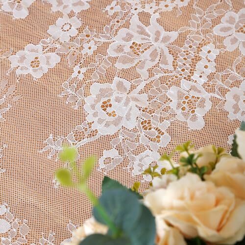 60x120 Inch White Lace Tablecloth for Rectangular Table Reception Wedding - Picture 3 of 8