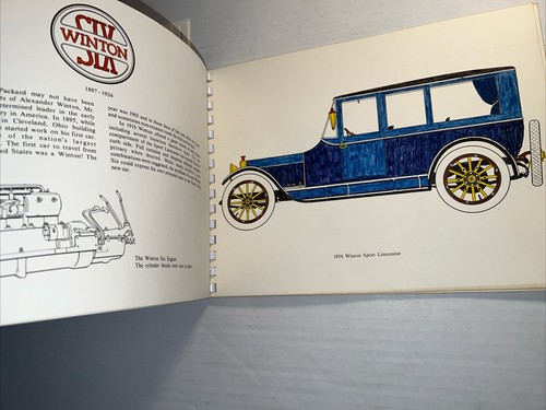 Vintage Antique Car Coloring Book Number 1 E.L. Chandler 1971 Partially Used - Picture 10 of 14
