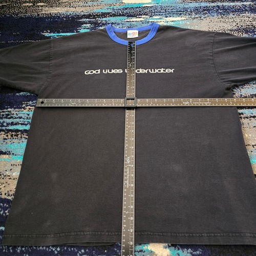 Acton Made in the USA Black Vintage 90's Rock God Lives Underwater Band Tee XL - Bild 5 von 9