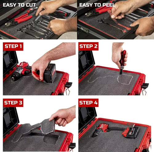 (3-Pack) Kaizen Foam Inserts Customizable Tool Box Shadow Foam Organizer ToolBox - Picture 4 of 12