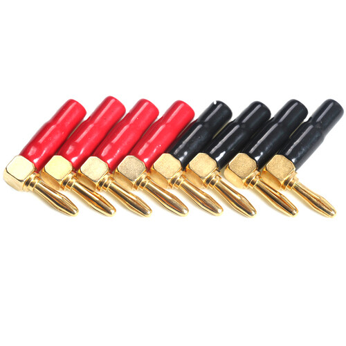 20PCS 4mm Right Angle Banana Plugs Gold Plated 90 Degree Screw Type Speaker - Picture 1 of 6