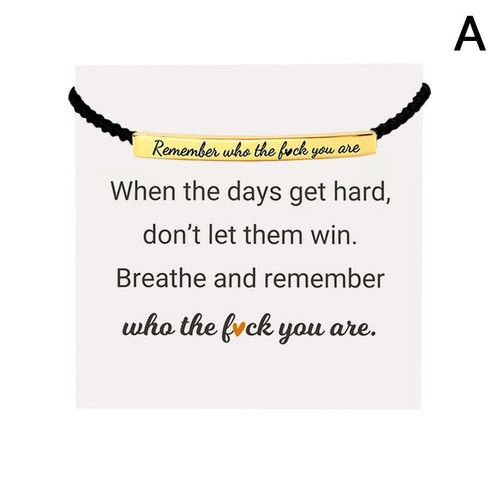 Remember Who The Fuc* You Are Motivations Tube Armband NEU κп P5S4 O9R4 Q G4S5 - Bild 25 von 33