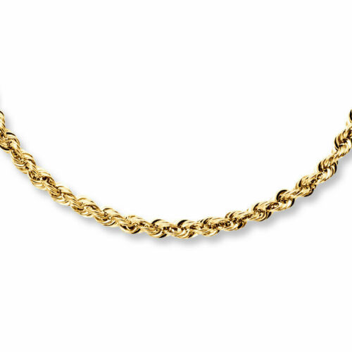 14K Solid Yellow Gold Necklace Rope Chain 16'' 1.80MM - Picture 4 of 5