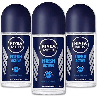 Nivea Men Anti Perspirant Roll On, Fresh Active Longlasting Freshness Ocean...