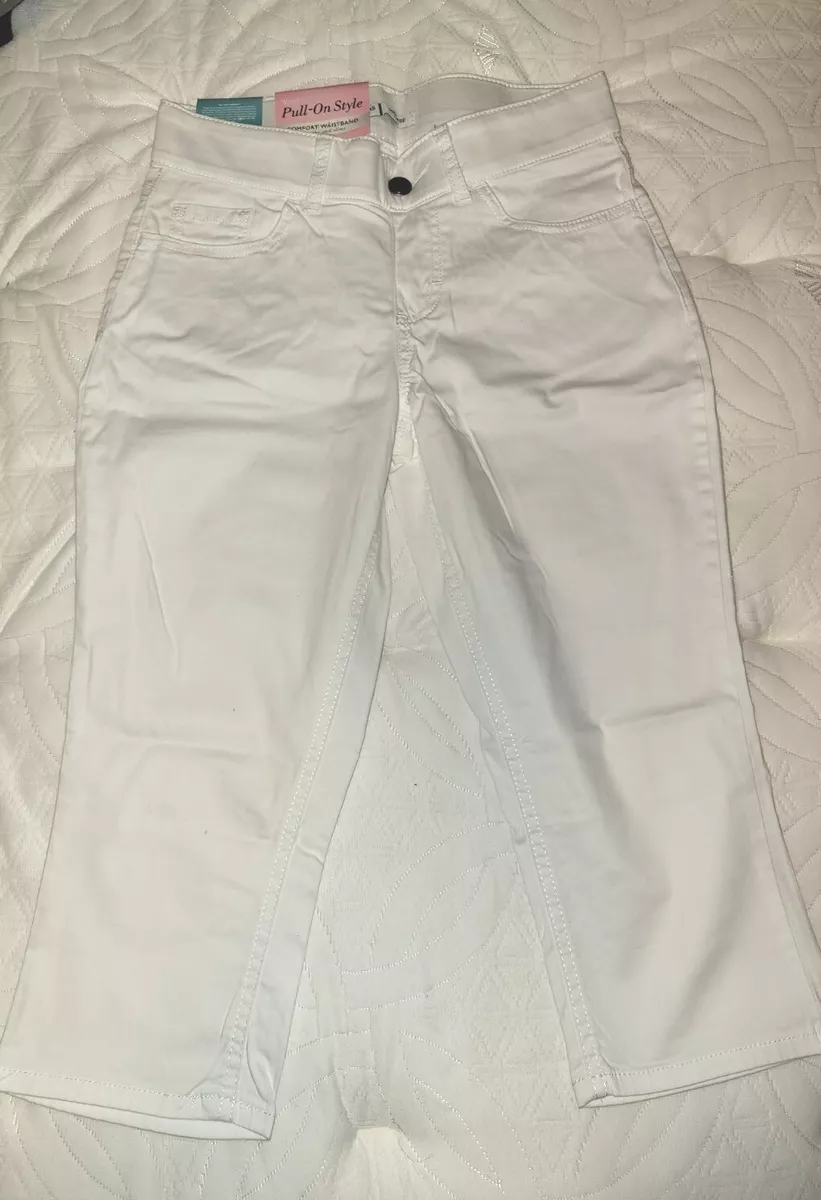 Riders By Lee Womens Jeans size 6 white Mid Rise Capri Pull On