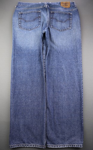 Pantalones de mezclilla para hombre Chaps calce recto lavado medio 5 bolsillos algodón talla 38x30 (MSR 37x29) - Imagen 6 de 9