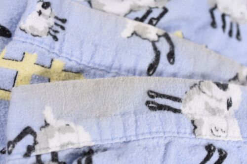 Vtg UNISEX Nick & Nora Cotton Flannel Counting Sheep Pajama Set Blue Tag - Picture 11 of 12