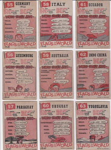 AB&C CARDS "FLAGS OF THE WORLD" 80 CARDS/FULL SET. (LARGE SIZE) 1959. - Picture 20 of 23