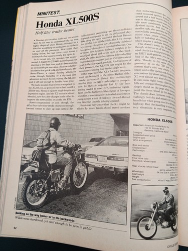 CYCLE GUIDE JUN 79 Kawasaki KX250 A5 & KL250 Yam RD400F Honda XL500S Suz GS1000L - Picture 6 of 15