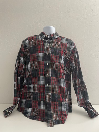 Ralph Lauren Herren Gr. XL Rot Grün Patchwork Langarm Button Down Hemd - Bild 1 von 9