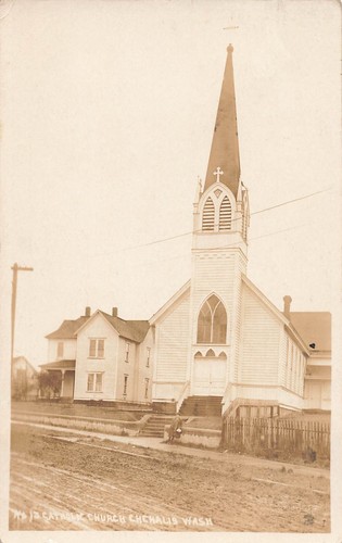 Postal de colección LP73 Chehalis Washington Iglesia Católica RPPC - Imagen 1 de 2