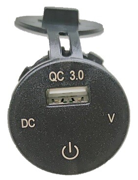 Quick Charge QC 3.0 USB DC Voltmeter with Touch Switch 12v 24v round Blue - Bild 2 von 4