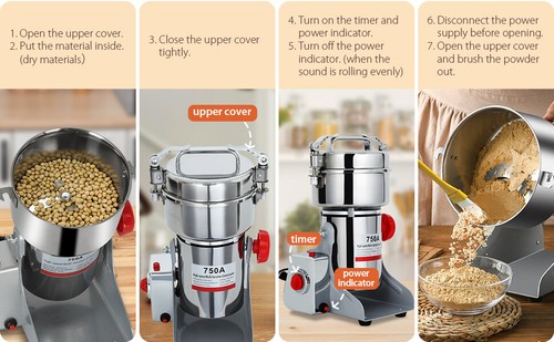 800G 3000W Coffee Grinder – Large Capacity Dry Foods, Herbs, Grain & Spices Mill - Picture 10 of 17