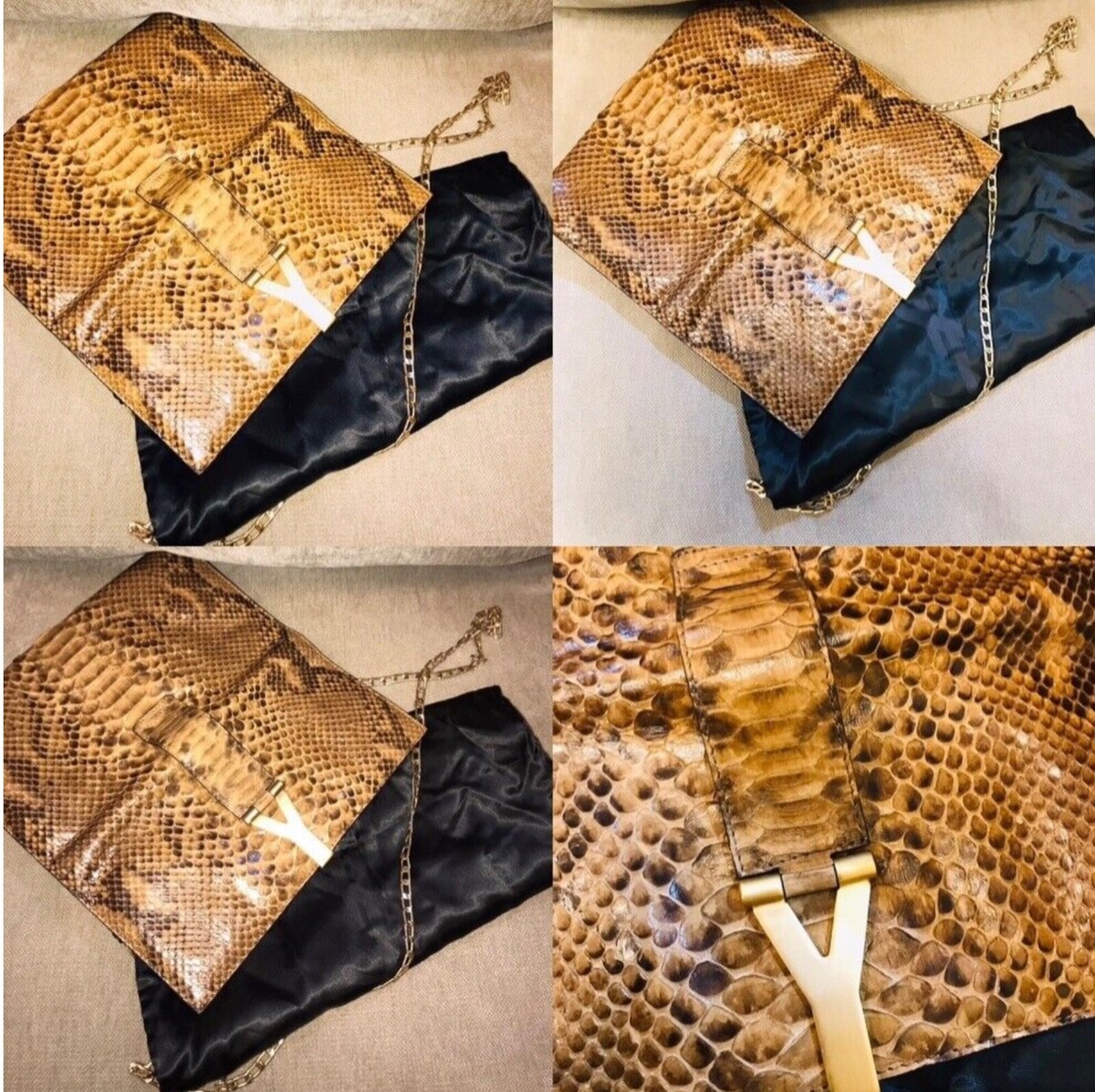 Ysl snakeskin deals clutch