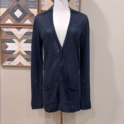 Vintage Ralph Lauren Leinen halbtransparent Strick Cardigan Pullover italienisches Garn Small - Bild 1 von 11