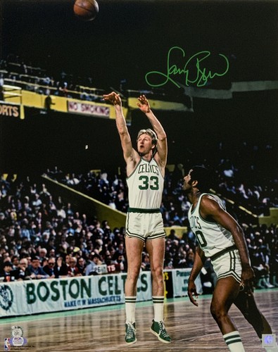LARRY BIRD BOSTON CELTICS HALL OF FAME SIGNED 16X20 SHOOTING PHOTO PSA 1C10248 - Picture 1 of 3