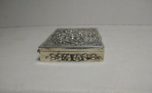 Antigua caja alemana de querubines ornamentados de plata 800 alrededor de principios de 1900 - Imagen 3 de 10