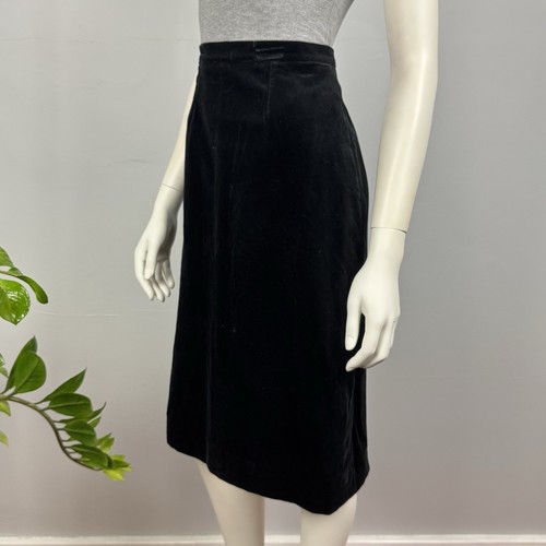 Vamp Size 36, AU 8 Black Velvet Velour Skirt High Waist Midi Lined Women Casual - Picture 5 of 14