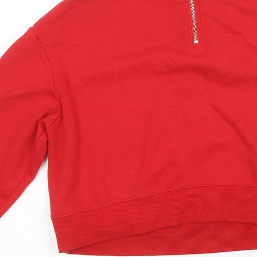 H&M Womens Red Cotton Blend Sweatshirt Size M - Picture 10 of 12