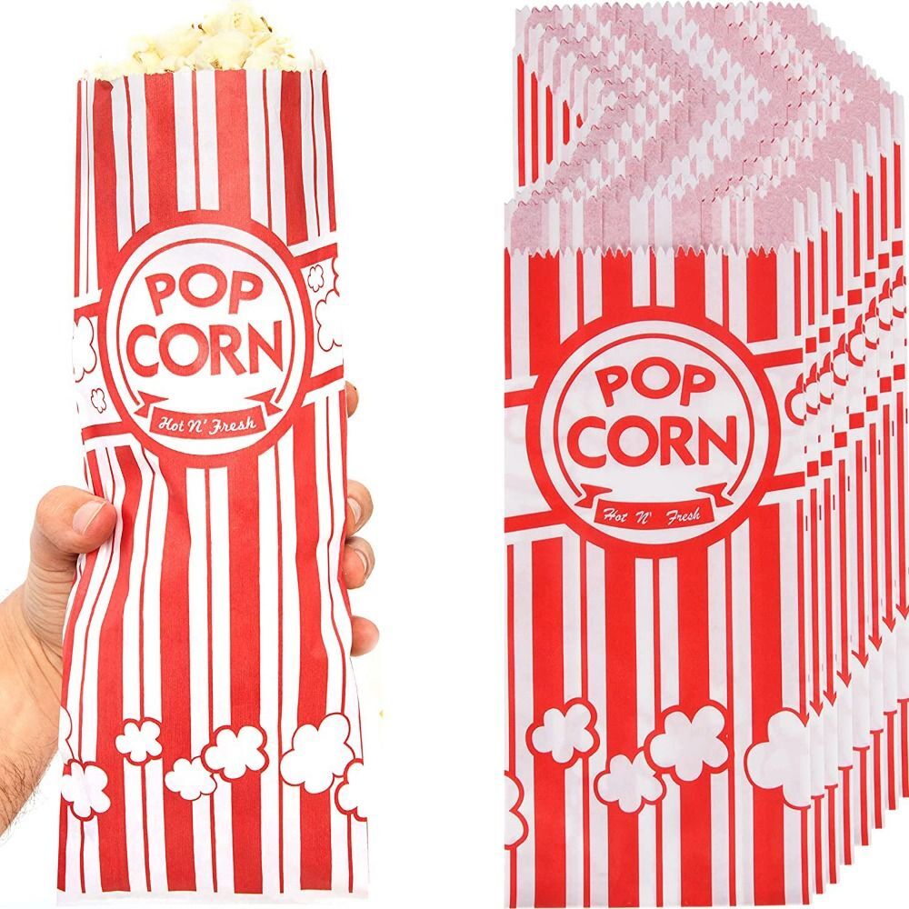 50/100pcs Popcorn Paper Bags Birthday Movie Night Party Supplies Treat
