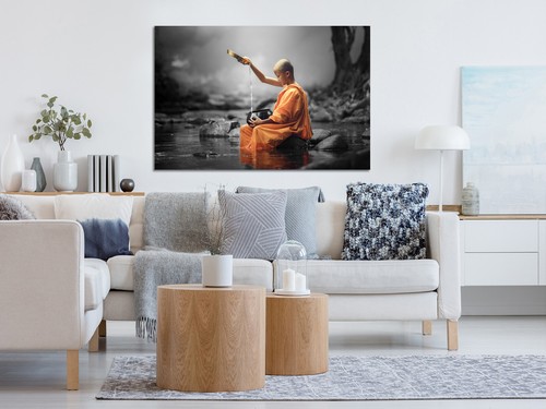 Anfängermönche Thailand buddhistischer Leinwanddruck Kunst Wand gerahmt oder nur gedruckt - Bild 4 von 5