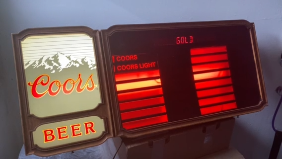 80's Coors Beer Lighted Bar Sign Motion Programmable Man