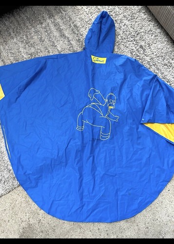 Vintage Couch Coach Homer Simpson Rain Coat Rainbow PVC Poncho 1990’s - Picture 4 of 9