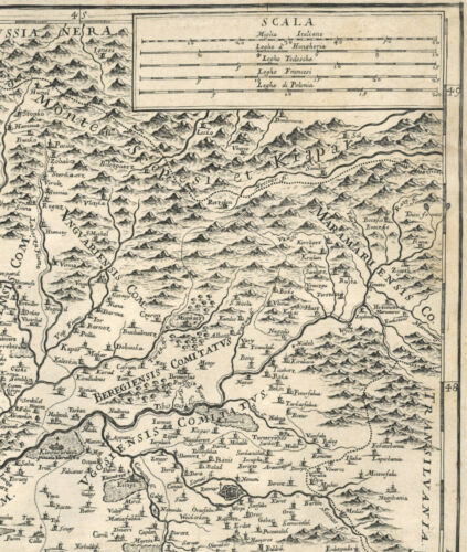 Mapa antiguo "Hungría Occidentalle & Ungaria Orientale" (Hungría) De Rossi, 1683 - Imagen 12 de 15