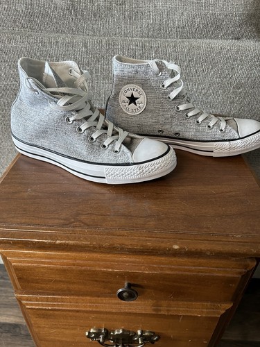 Ladies Chuck Taylor’s High top Gray/Silver. Never Worn. - Picture 2 of 4