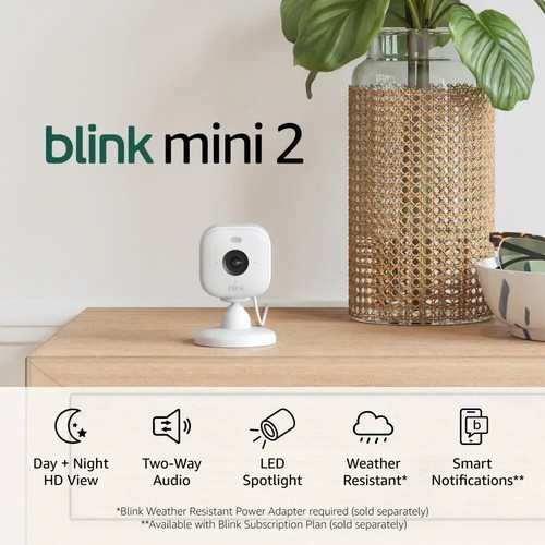 Blink Mini 2 Indoor/Outdoor 1080p Plug-In Security Camera White / Black 2025 NEW - Picture 15 of 15