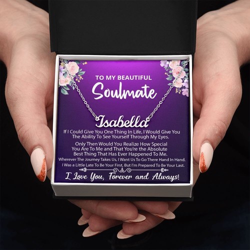 To My Soulmate Necklace, Custom Name Necklace, Christmas Gift, Gift For Soulmate - Picture 8 of 19