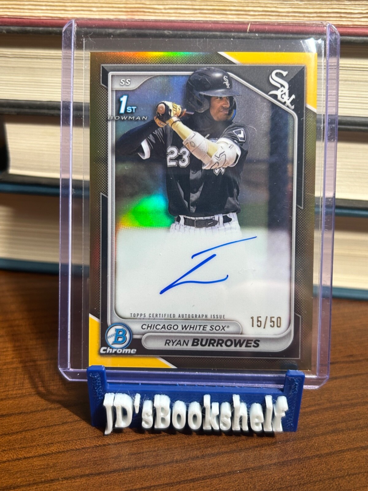 2024 RYAN BURROWES 1st Bowman Chrome Prospect Gold Auto /50 On Card #CPA-RBU