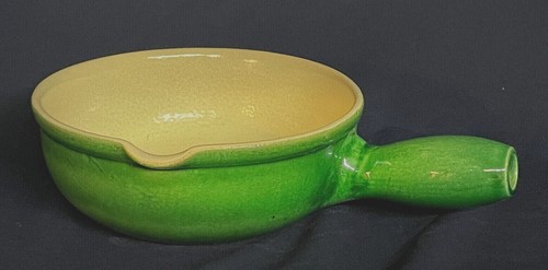 Landert - Green Glazed with Tan Center Clay Cooking Pot As Is - Picture 1 of 5