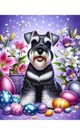 Schnauzer Black Uncropped Easter Holiday Flag