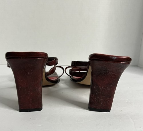 Vintage Pierre Dumas Women’s Red/Burgandy Sandal Slip On Slide Size 10 - Picture 4 of 5