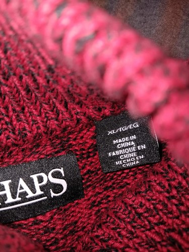 Vintage Chaps Ralph Lauren Sweater XL Colorful Striped Knit Red Grey Blue Cotton - Picture 4 of 10