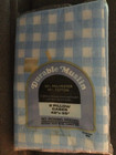 VTG NOS muslin Treasury blue white checked 2 standard pillowcases