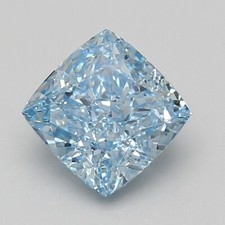 Cushion 3.07 Ct Fancy Vivid Blue VS2 IGI Certified Lab Grown CVD Diamond