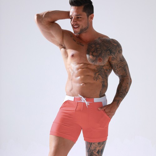Herren Bademode Badeanzüge Massiv Basic Kordelzug Boxerhose Board Strandshorts - Bild 20 von 29