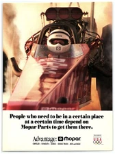 1992 Mopar Vintage Print Ad, Advantage Parts USA Top Fuel Dragster Red Race Car