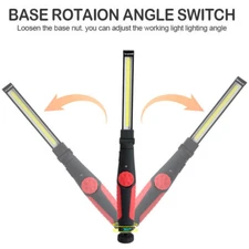 SuperBright Rechargeable COB LED Work Light Lamp Flashlight Magnetic Inspect Red