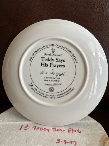 Royal Doulton Thankful Teddies Set 6 Collectible Plates Franklin Mint NIB - Picture 4 of 20